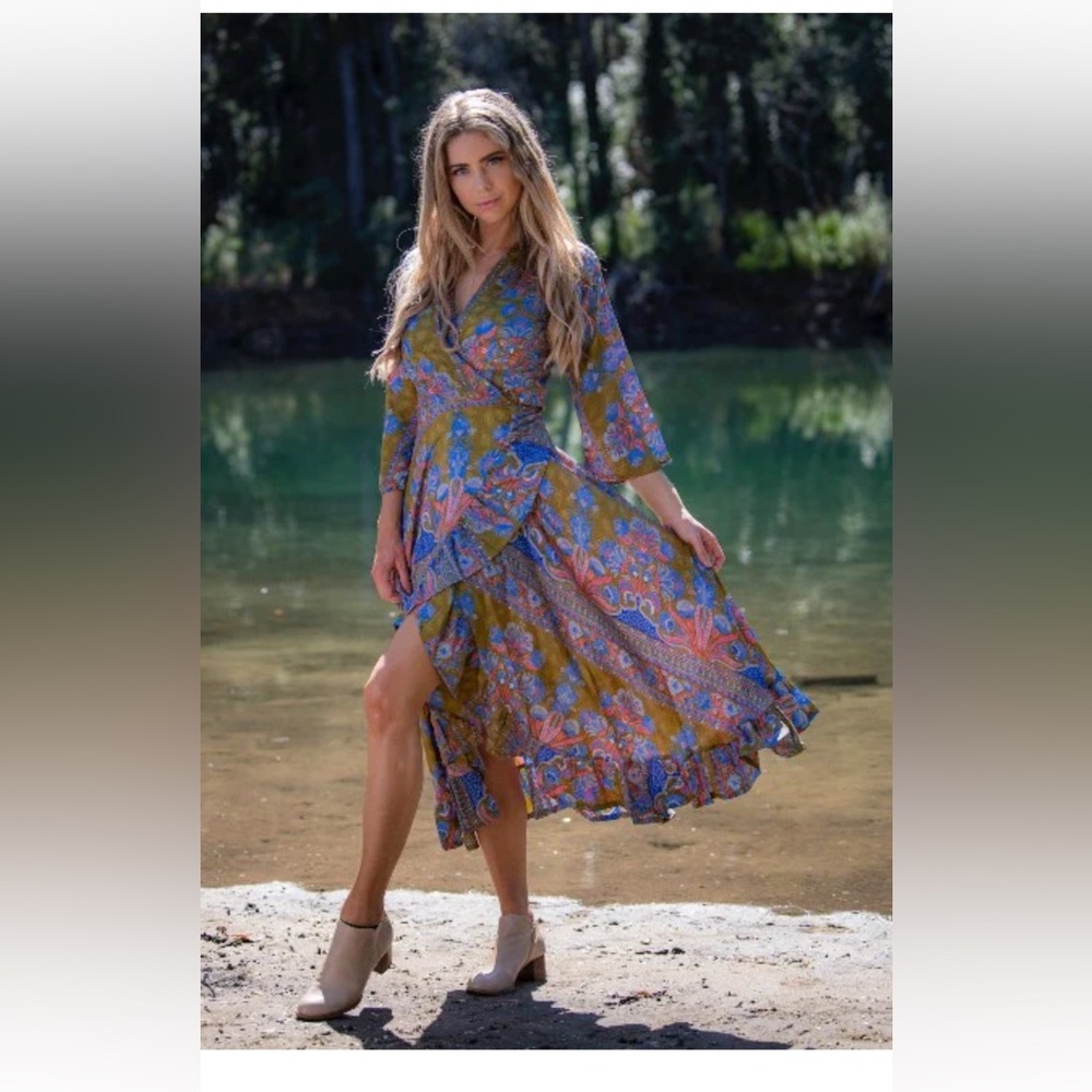 Cienna Silk Wrap Maxi Dress